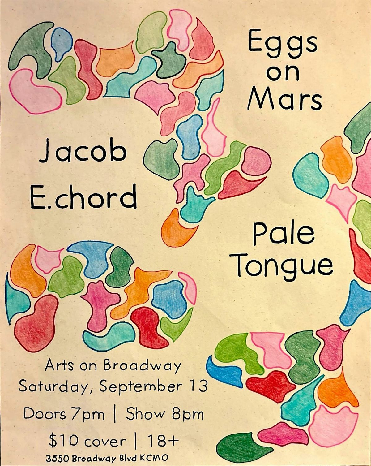 Eggs on Mars w/ Jacob E. chord and Pale Tongue, 13 September | Event in Kansas City | AllEvents