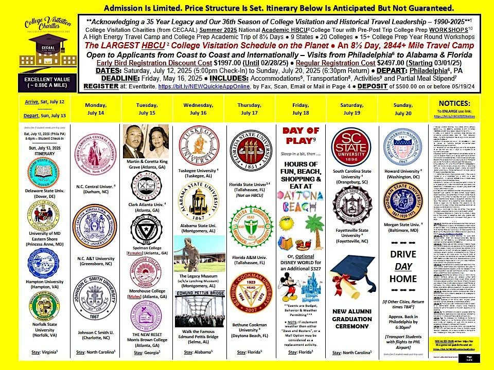 HBCU 9-Day Summer Youth Leadership College Tour (Free Interviews Globally), 12 July | Online Event | AllEvents