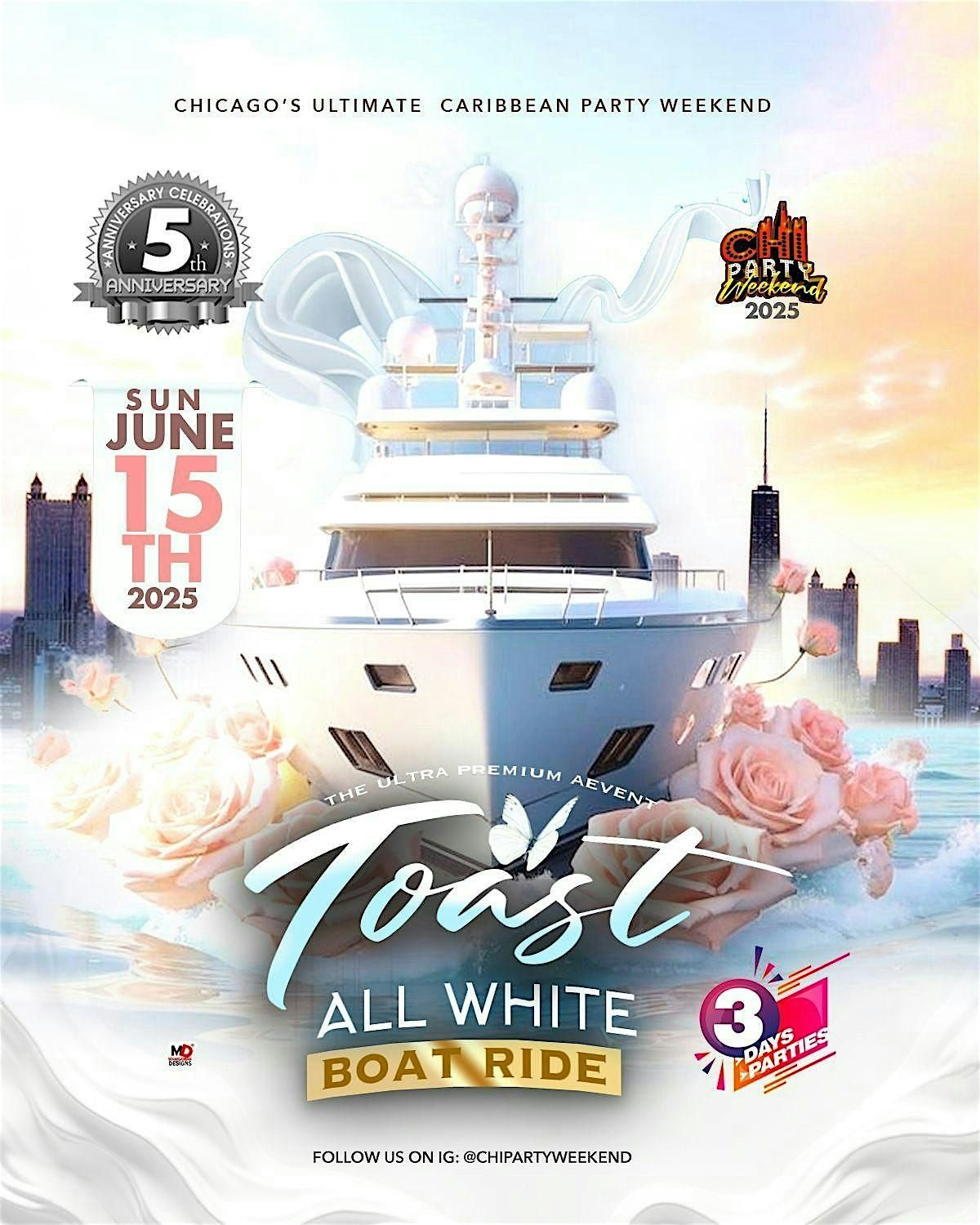 "TOAST All White Caribbean Yacht Party" CHI PARTY WEEKEND 2025, 15 June | Event in Chicago | AllEvents