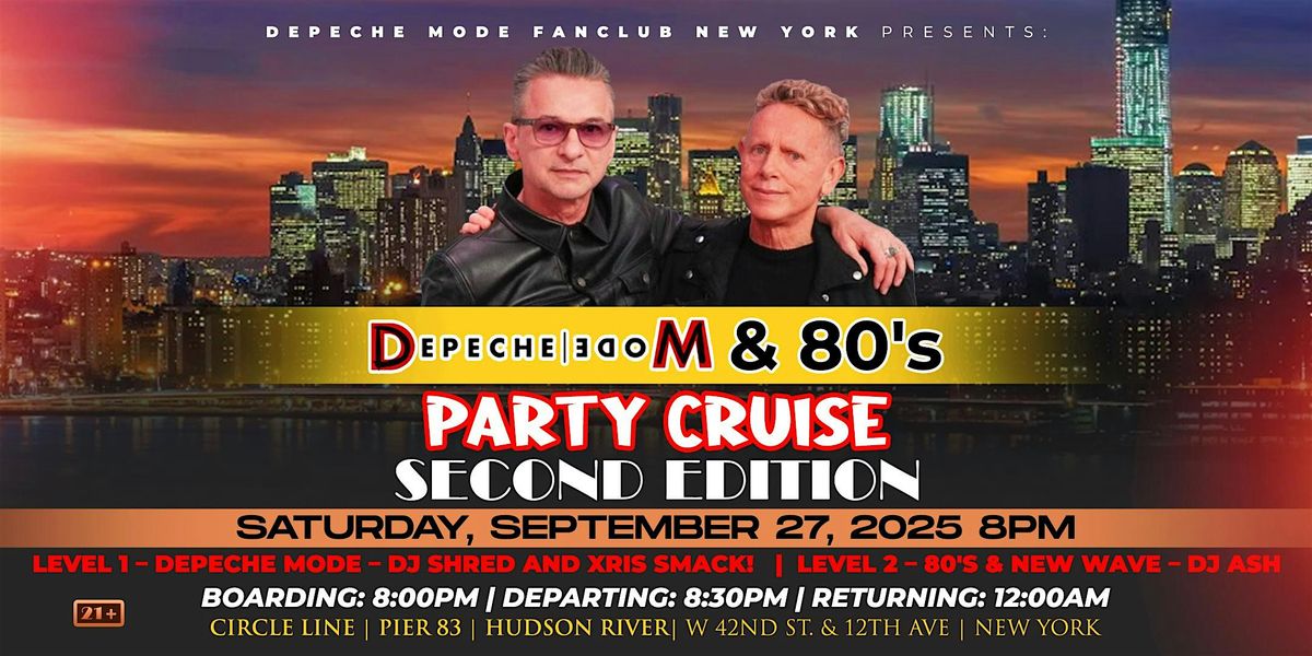 Depeche Mode & 80's Party Cruise - Second Edition, 27 September | Event in New York | AllEvents
