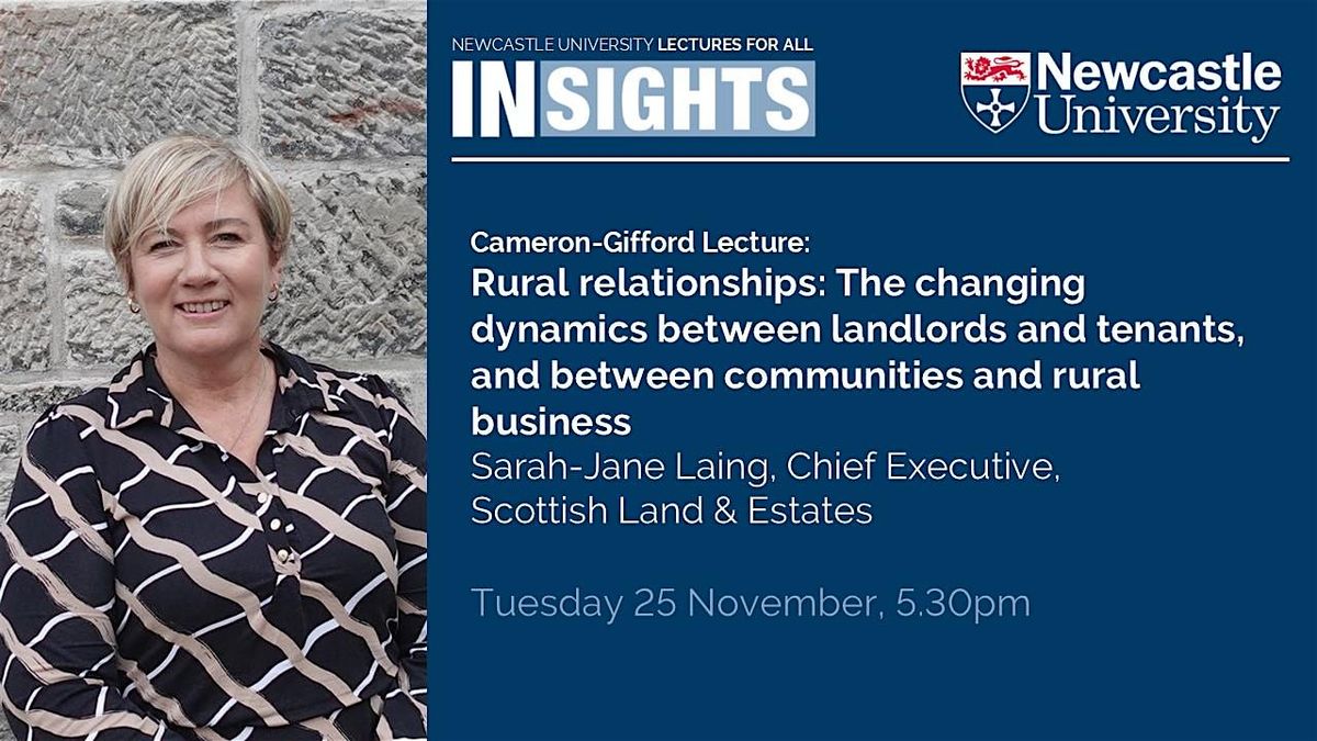 Cameron-Gifford Lecture: Rural relationships by Sarah-Jane Laing, 25 November | Event in Newcastle upon Tyne