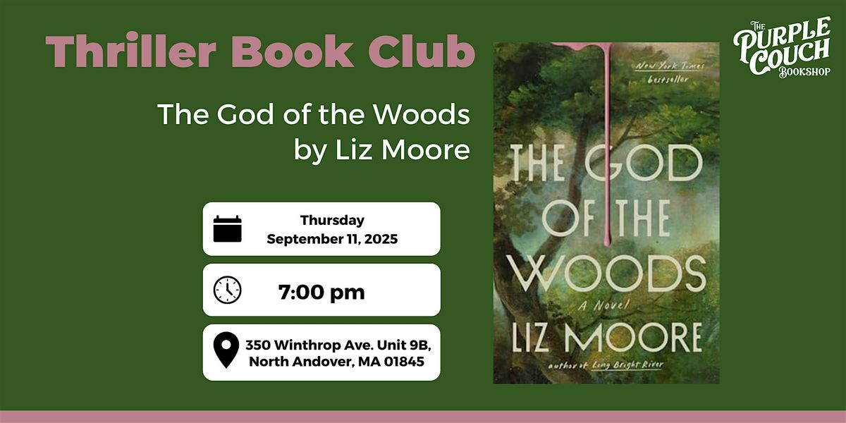 Thriller Book Club - God of the Woods, 11 September | Event in North Andover | AllEvents