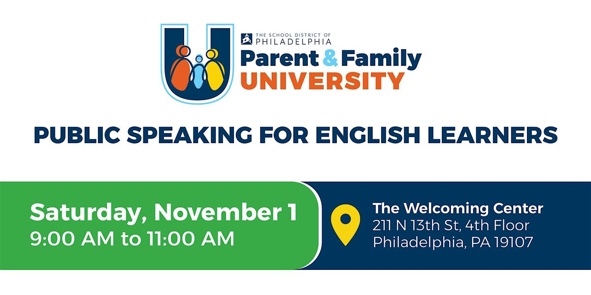 Public Speaking for English Learners, 1 November | Event in Philadelphia | AllEvents