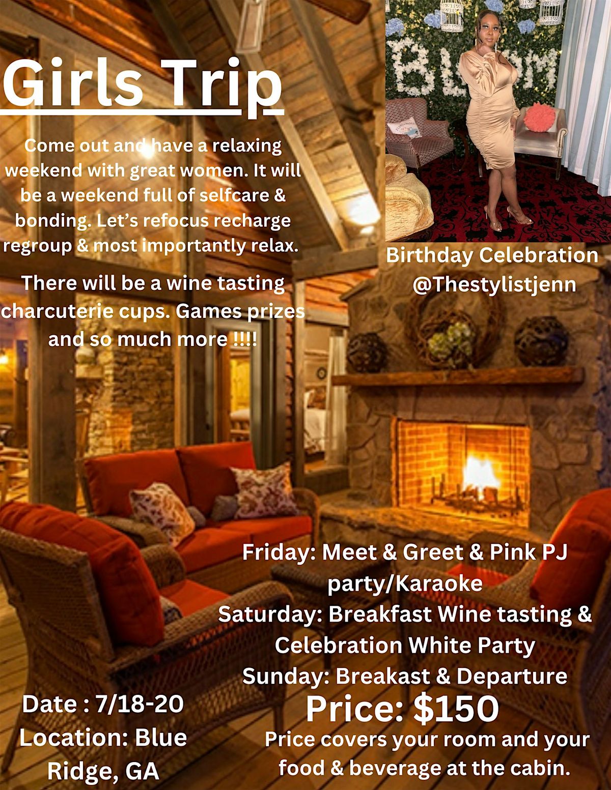 Girls Cabin Trip, 18 July | Event in Blue Ridge | AllEvents