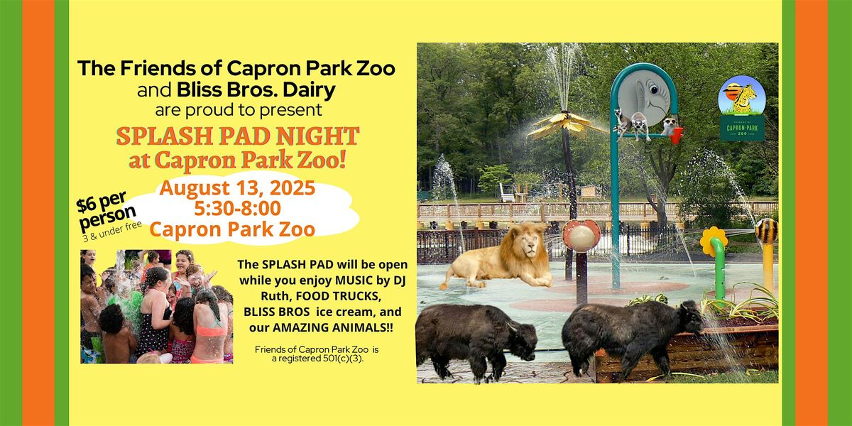 August Splash Pad Night  -   Capron Park Zoo, 13 August | Event in Attleboro | AllEvents