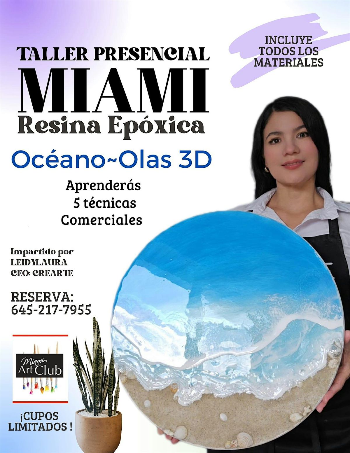 Taller de Resina Epóxica - Océano - Olas 3D, 18 May | Event in Miami | AllEvents