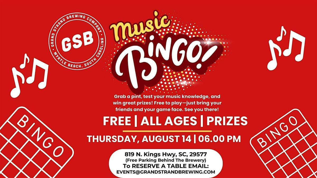 Grand Strand Brewery Music Bingo, 14 August | Event in Myrtle Beach | AllEvents