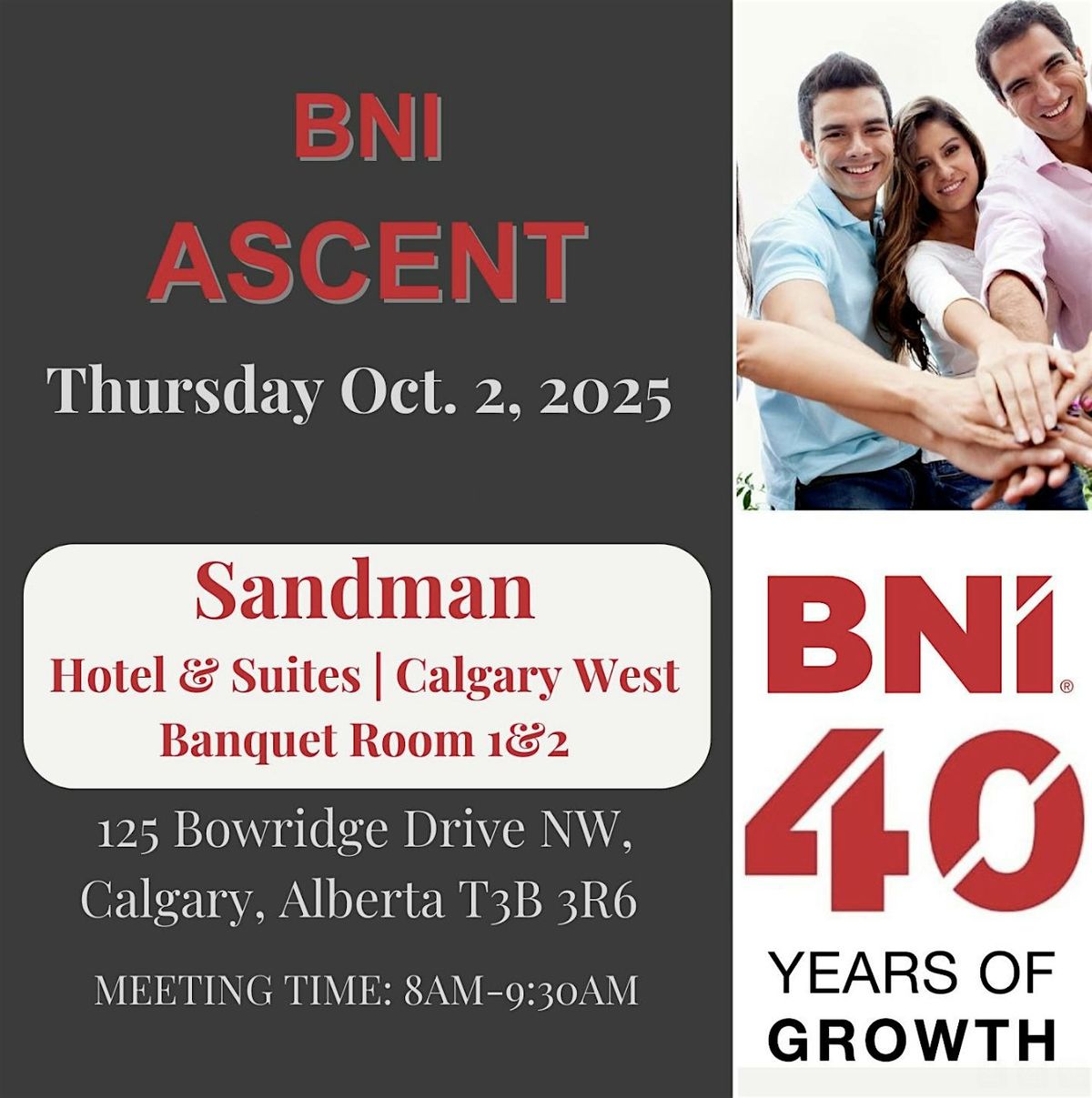 BNI Ascent - Business Networking Meeting, 2 October | Event in Calgary | AllEvents