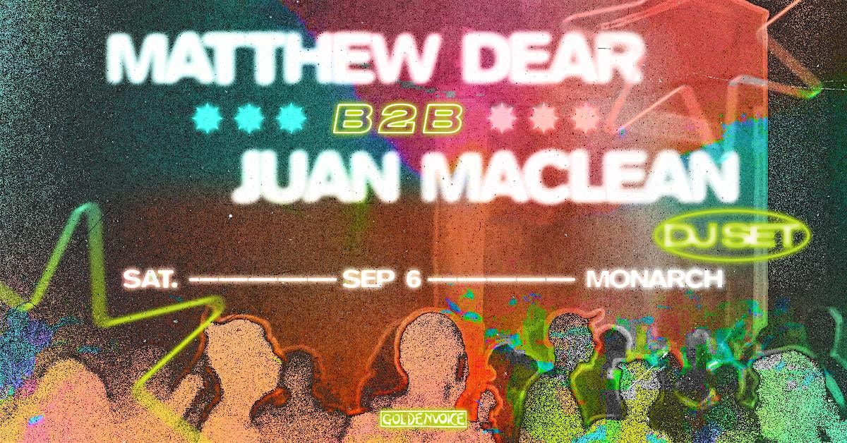 Matthew Dear B2B Juan Maclean, 6 September | Event in San Francisco | AllEvents