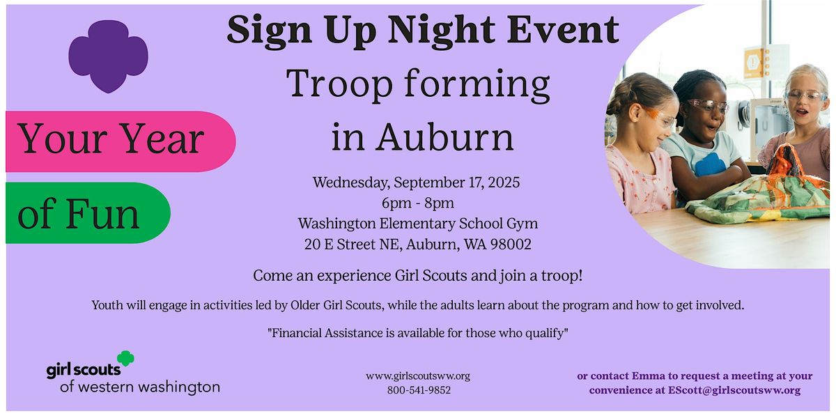 Sign Up Night Event - Troop Forming in Auburn, 17 September | Event in Auburn | AllEvents