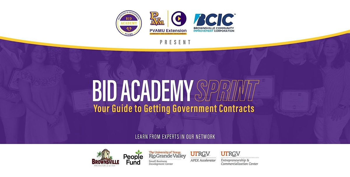 BID Academy SPRINT (September) – Your Guide to Getting Government Contracts, 8 September | Event in Brownsville