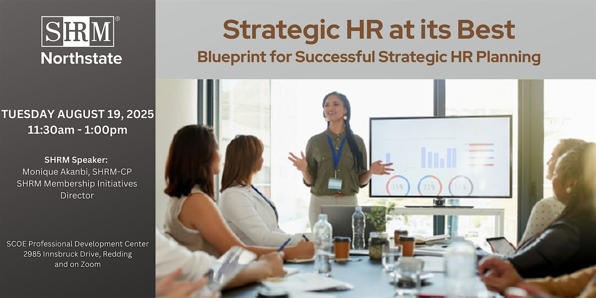 Strategic HR at Its Best, 19 August | Event in Redding | AllEvents