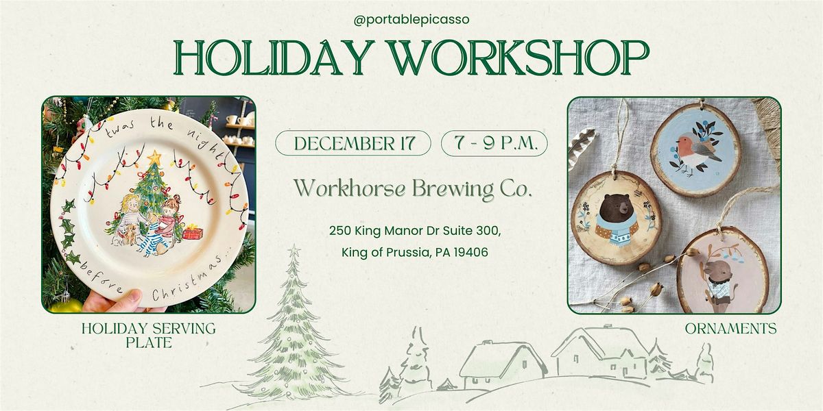 Holiday Workshop - Craft Night - Paint and Sip, 17 December | Event in King of Prussia | AllEvents