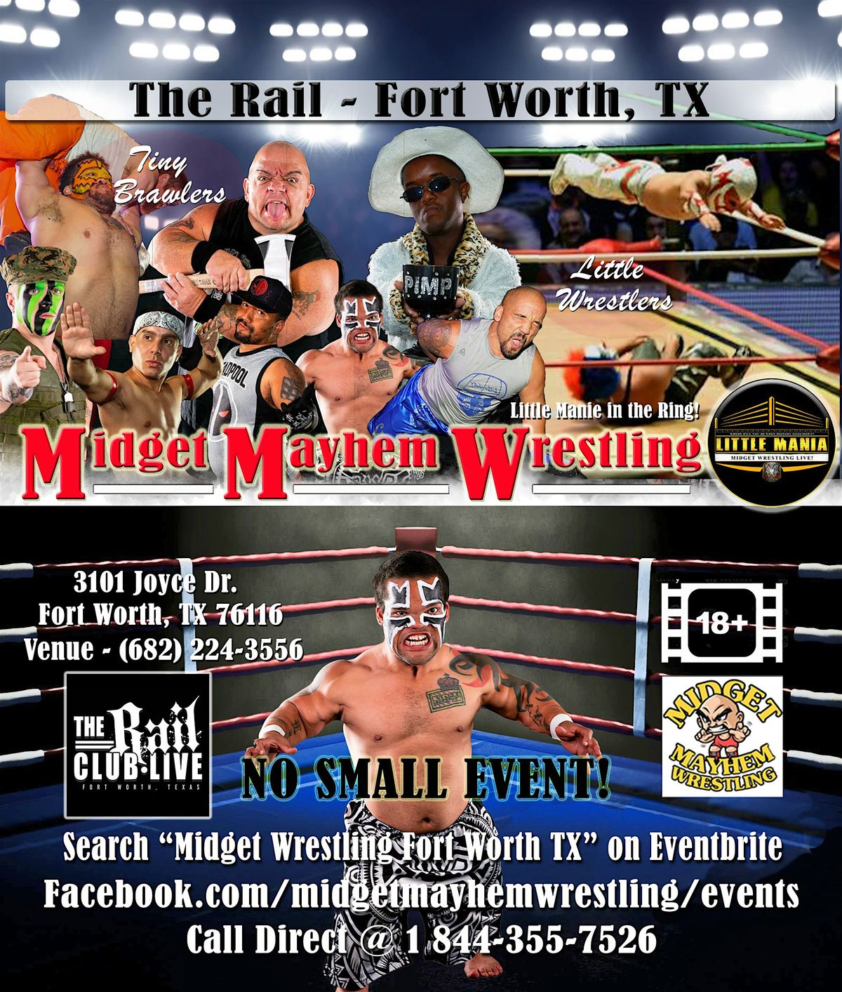 Midget Mayhem Wrestling Rips Through the Ring! Ft Worth TX 18+, 26 August | Event in Fort Worth | AllEvents