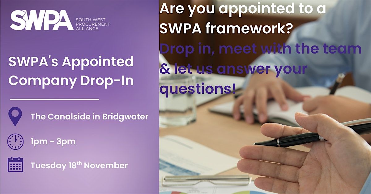 SWPA's Appointed Company Drop-In Workshop | Event in Bridgwater | AllEvents