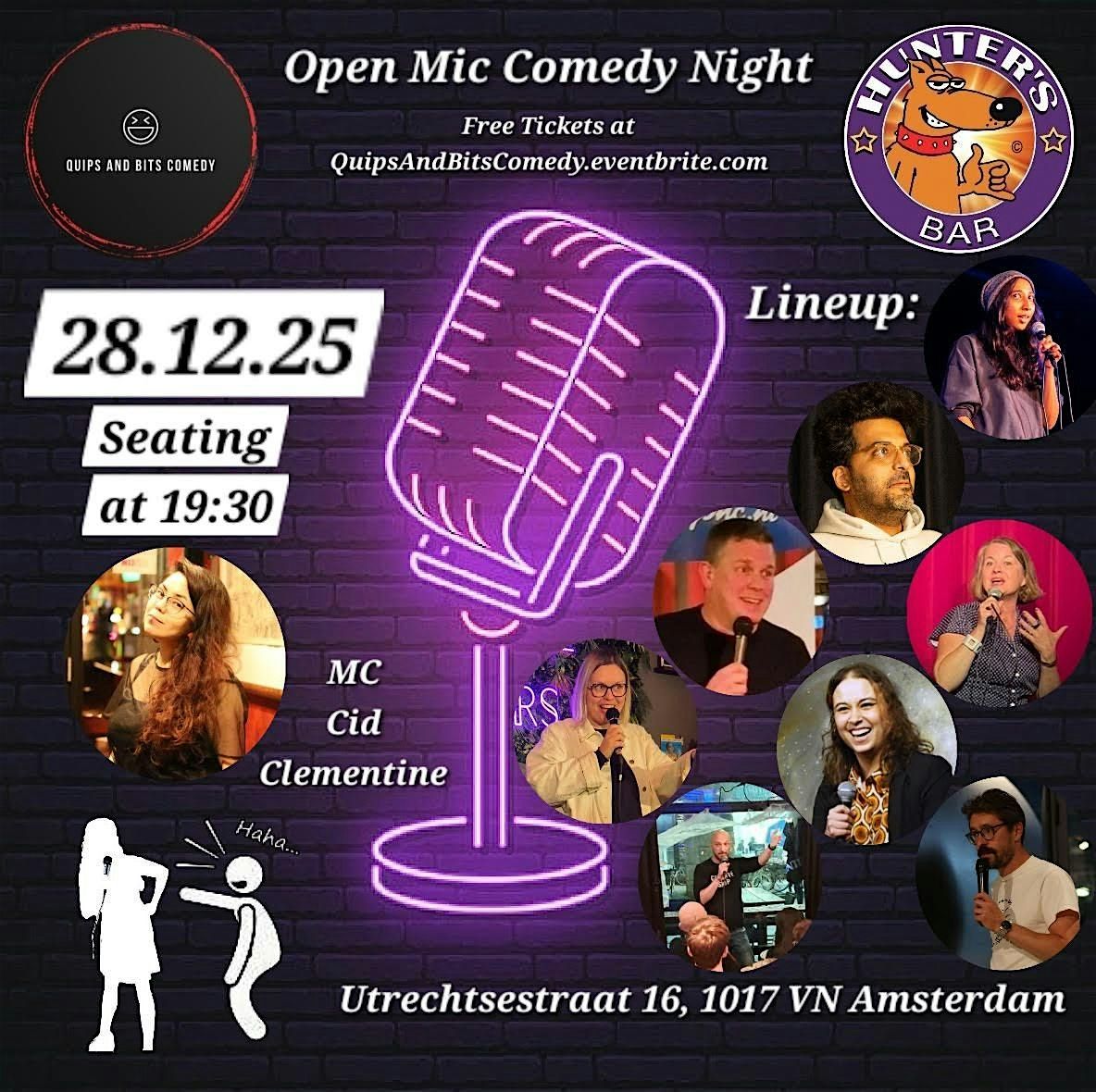 Hunter's Bar Open Mic Comedy, 28 December | Event in Amsterdam | AllEvents
