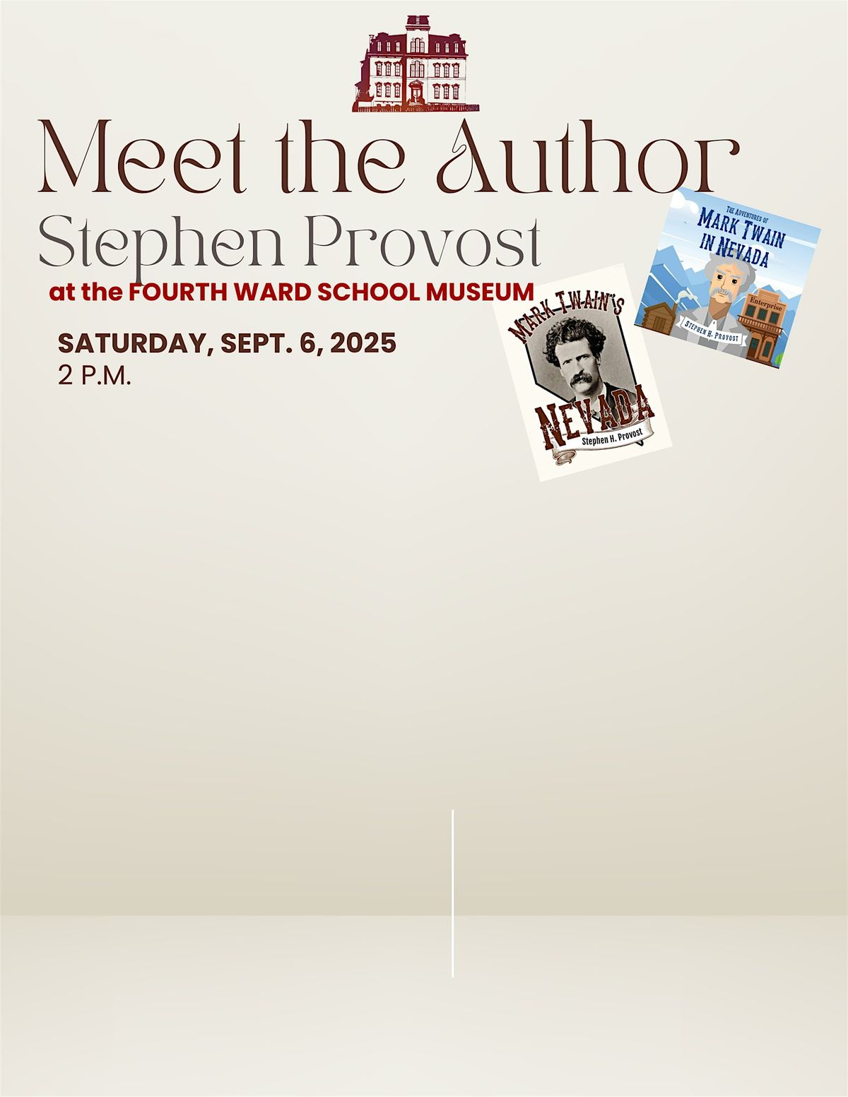 Stephen Provost Book Party: Mark Twain's Nevada, 6 September | Event in Virginia City | AllEvents