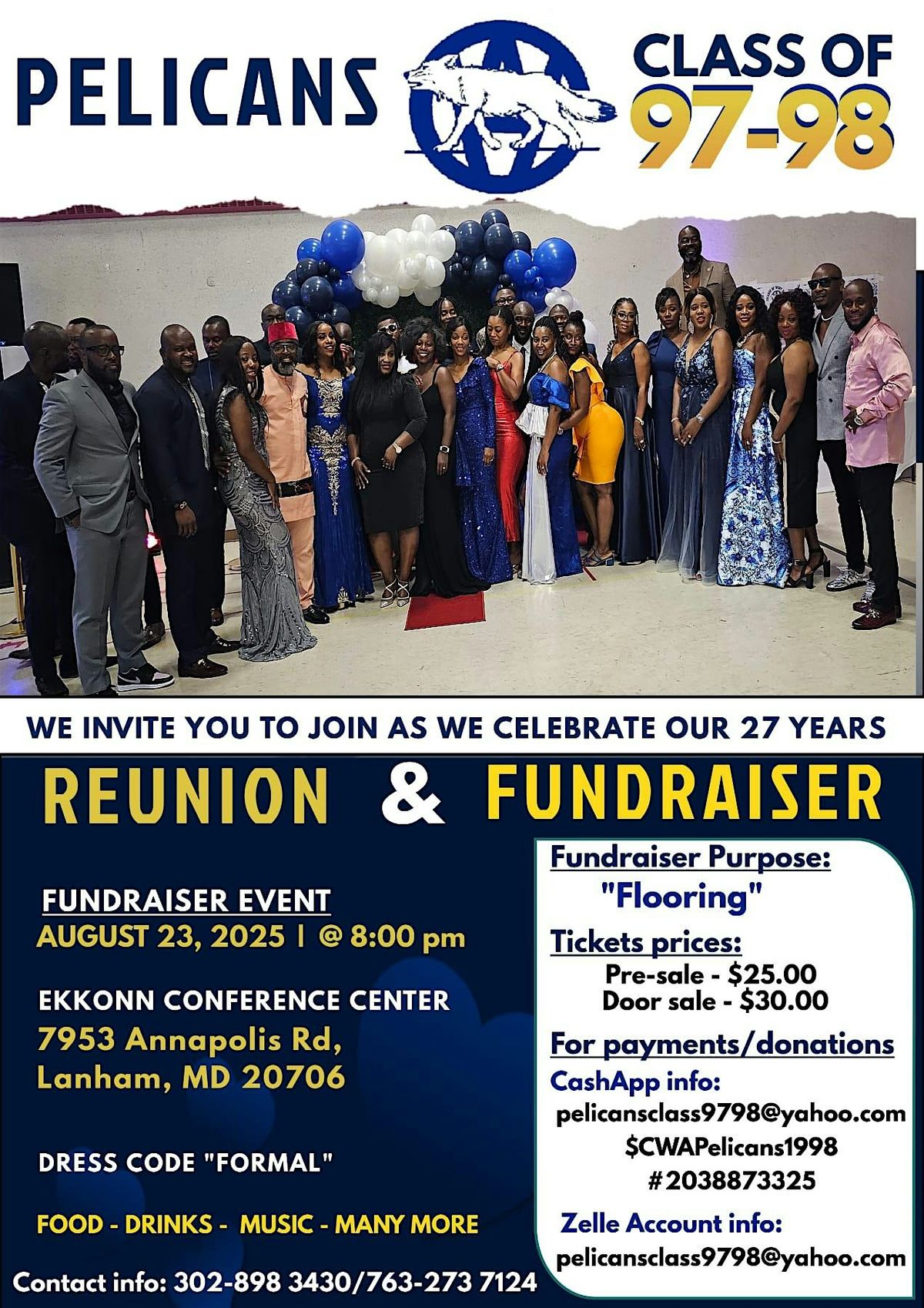 CWA Pelicans Class of 97/98 ~ 27th Reunion & Fundraiser, 23 August | Event in Lanham | AllEvents