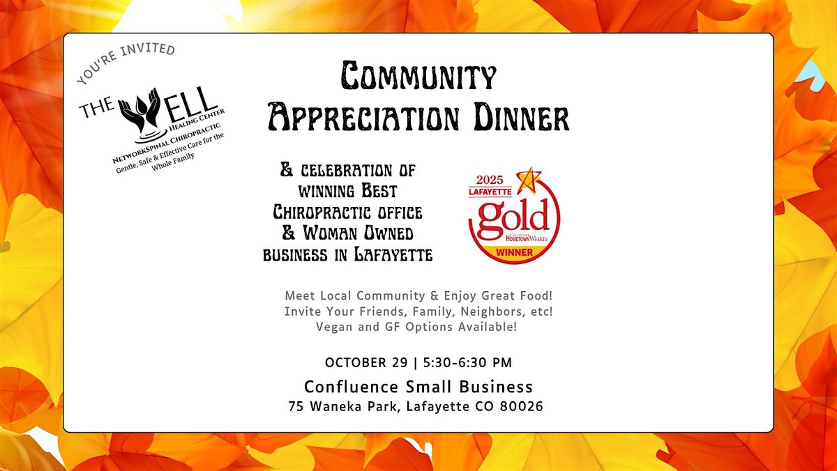 Community Appreciation Dinner 2025, 29 October | Event in Lafayette | AllEvents