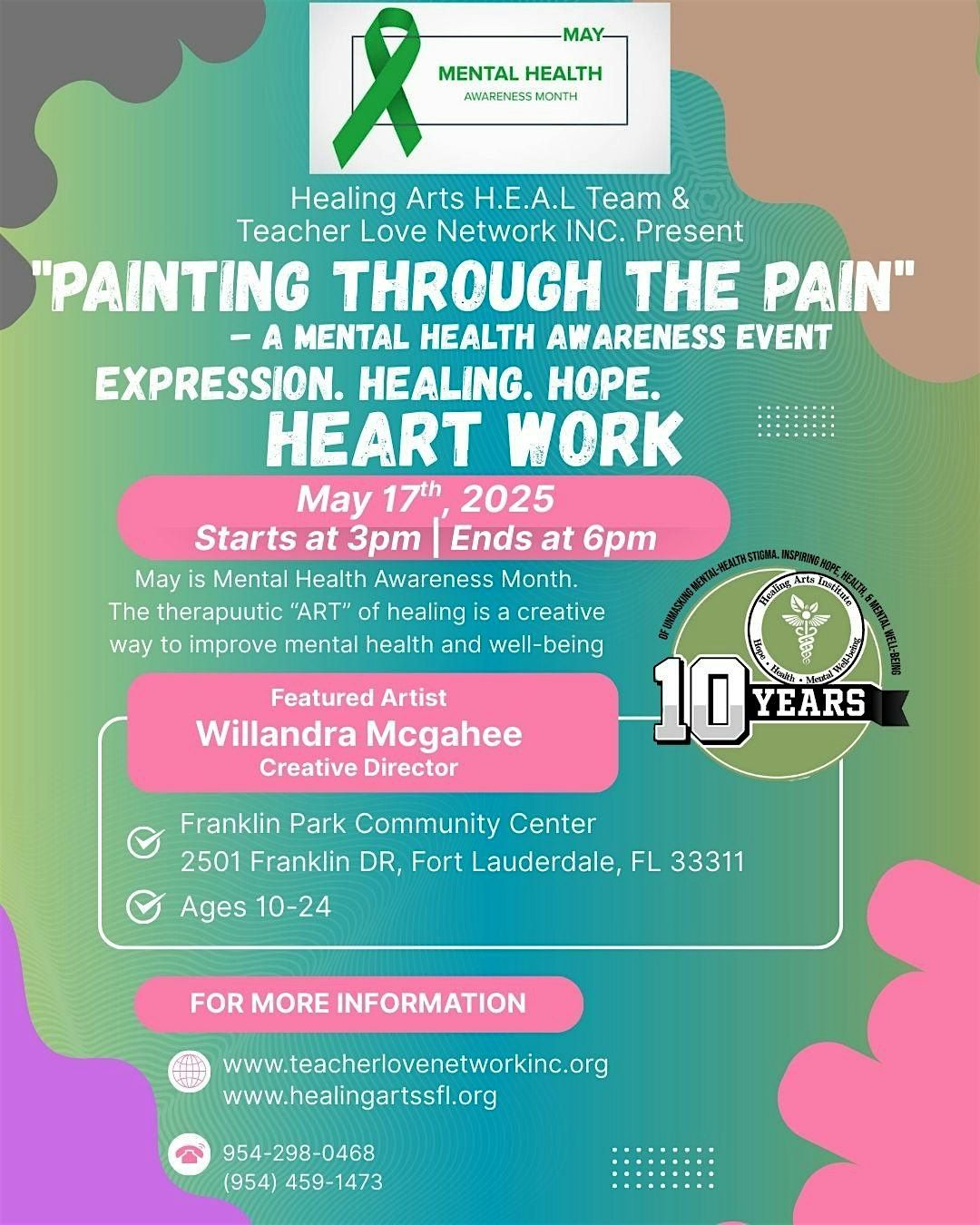 "Painting Through the Pain" – A Mental Health Awareness Event. HEART WORK, 17 May | Event in Fort Lauderdale