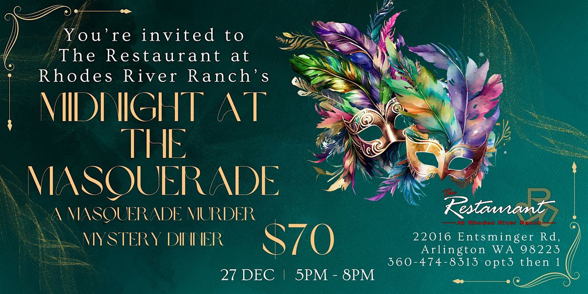 Midnight at the Masquerade - M**der Myster Dinner, 27 December | Event in Arlington | AllEvents