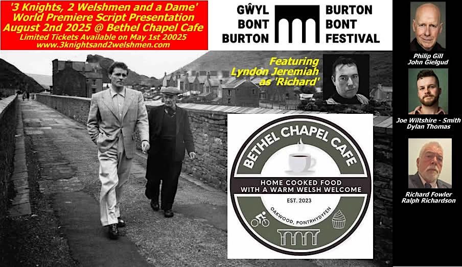 '3 Knights, 2 Welsh Men and a Dame' WORLD PREMIER Script Presentation, 2 August | Event in Port Talbot | AllEvents