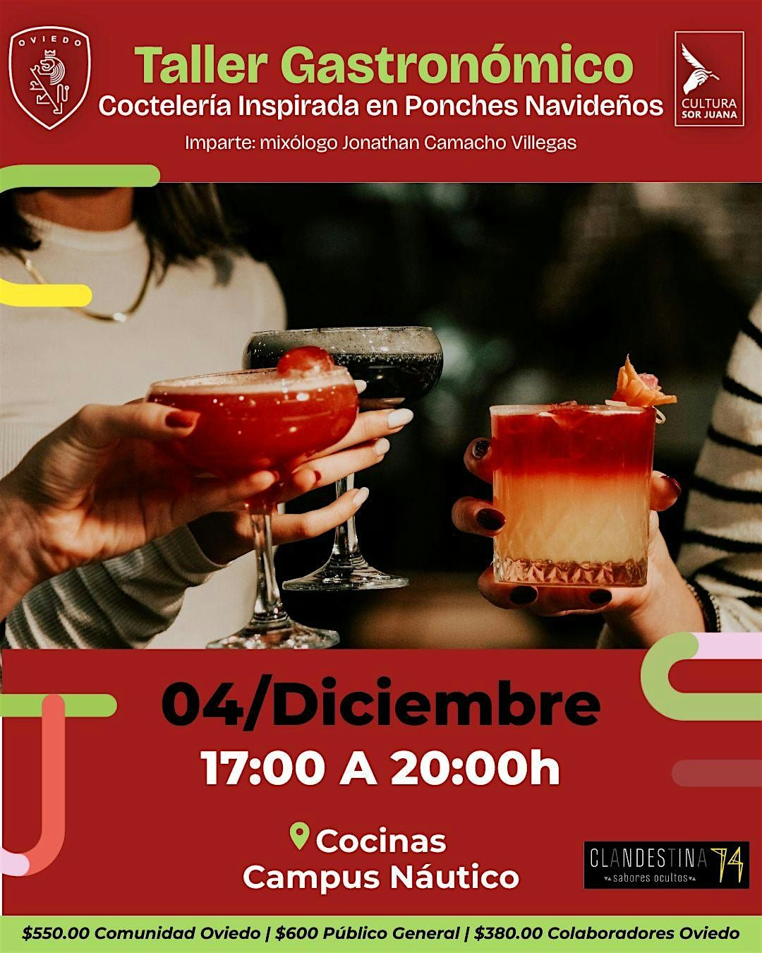 Taller Gastronómico: Cocktelería Inspirada en Ponches Navideños, 4 December | Event in León | AllEvents