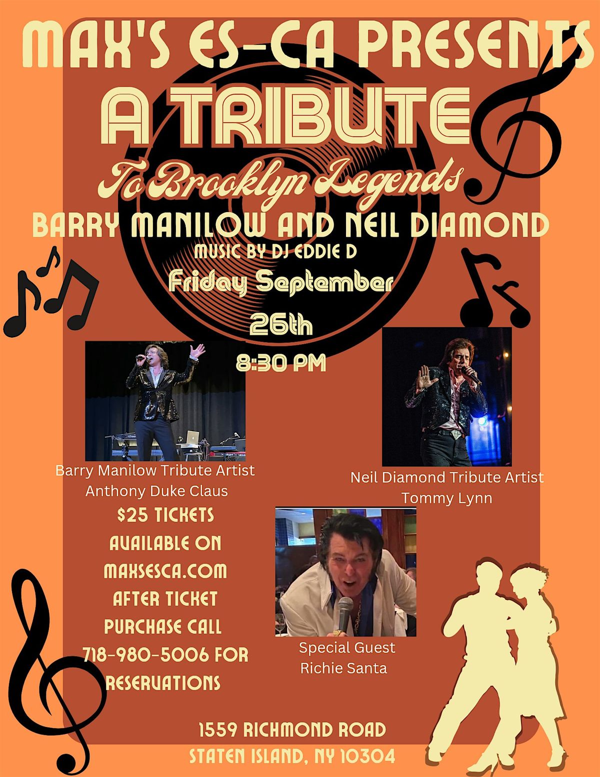 Neil Diamond and Barry Manilow- A Tribute To Brooklyn Legends, 26 September | Event in Staten Island | AllEvents