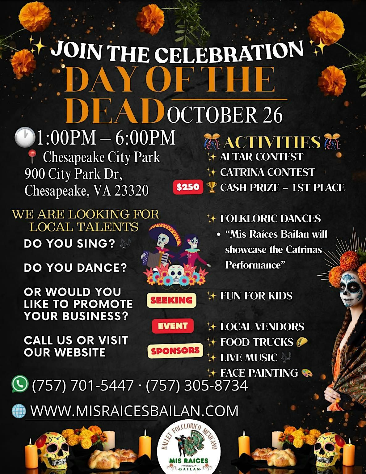 DIA DE LOS MUERTOS, 26 October | Event in Chesapeake | AllEvents