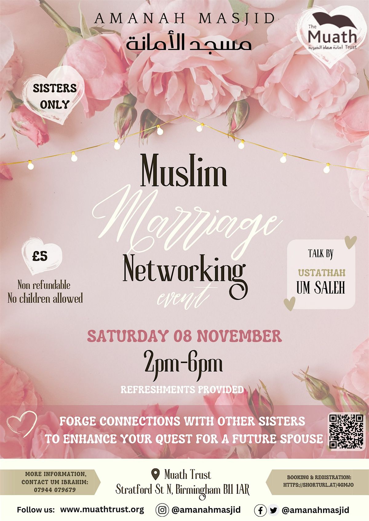 Amanah Masjid Muslim Marriage Networking event, 8 November | Event in Birmingham | AllEvents