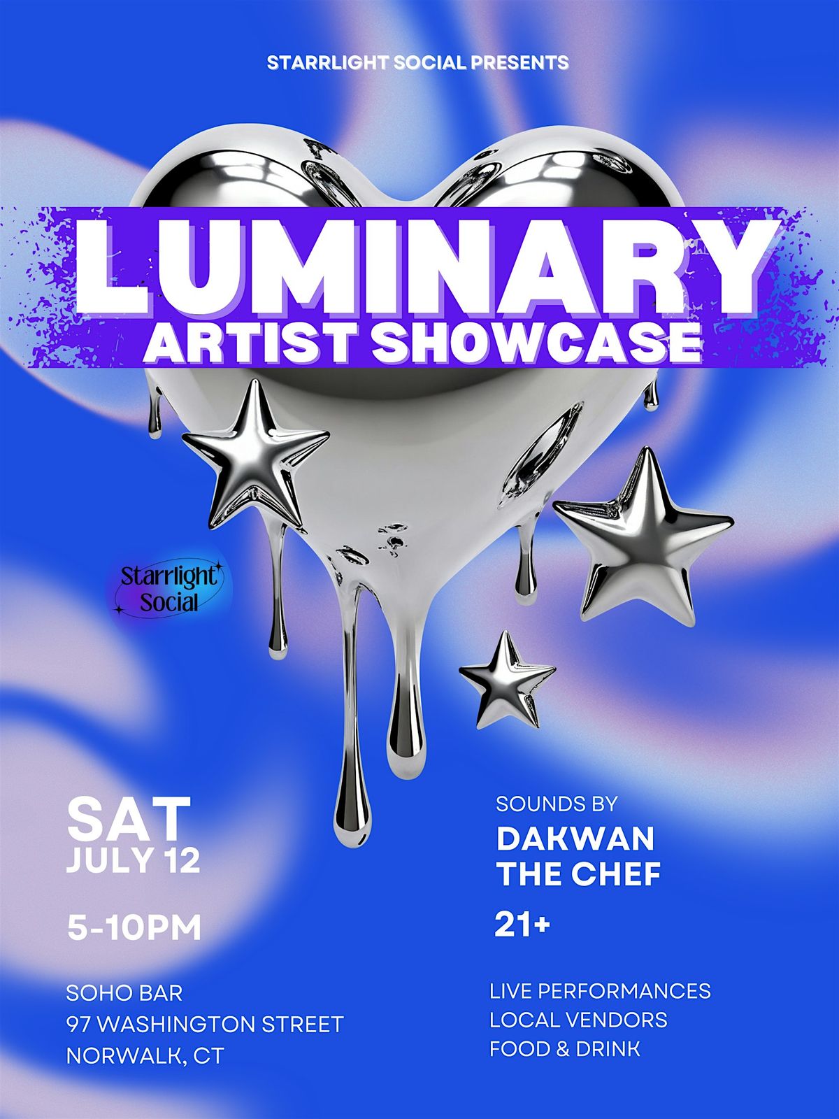 Luminary Artist Showcase: Presented by Starrlight Social, 12 July | Event in Norwalk | AllEvents