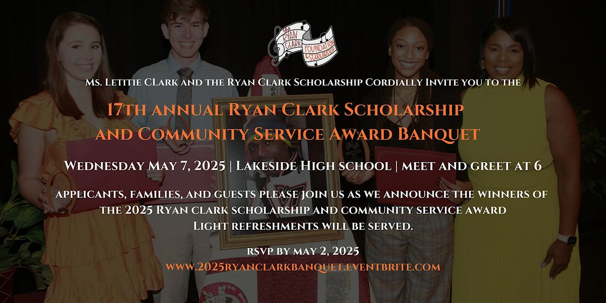 The 17th Annual Ryan Clark Scholarship Banquet, 7 May | Event in Evans | AllEvents