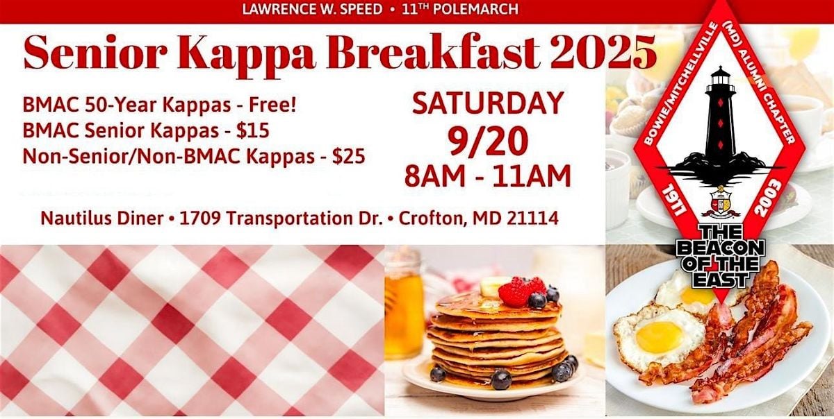 Senior Kappa BreakFast 2025, 20 September | Event in Crofton | AllEvents