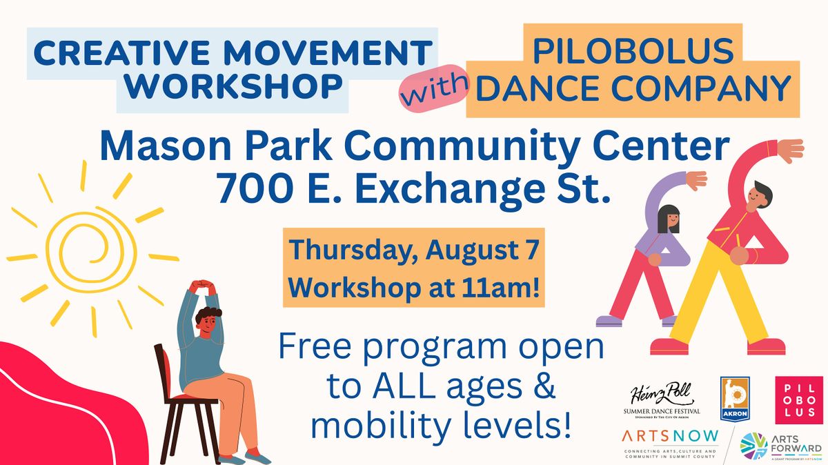 Creative Movement with Pilobolus - Mason Park Community Center, 7 August | Event in Akron | AllEvents