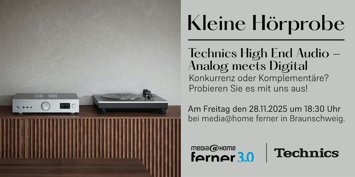 Kleine Hörprobe: Technics - Analog meets Digital, 28 November | Event in Braunschweig | AllEvents