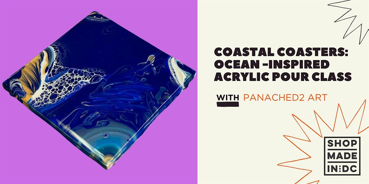 Coastal Coasters: An Ocean-Inspired Acrylic Pour Class, 23 August | Event in Washington | AllEvents