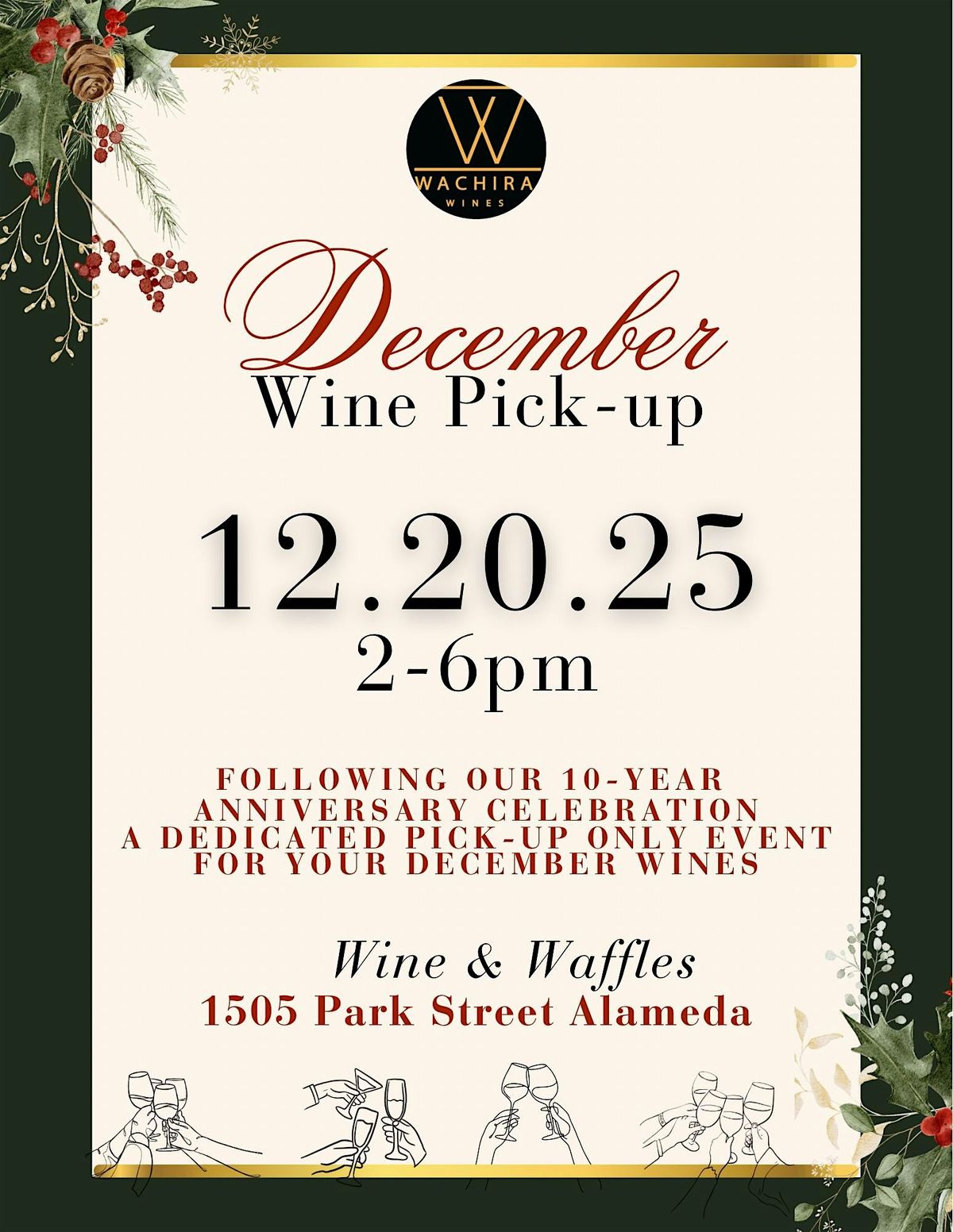 December Wine Club Pick-Up (Pick-Up Only Event), 20 December | Event in Alameda | AllEvents