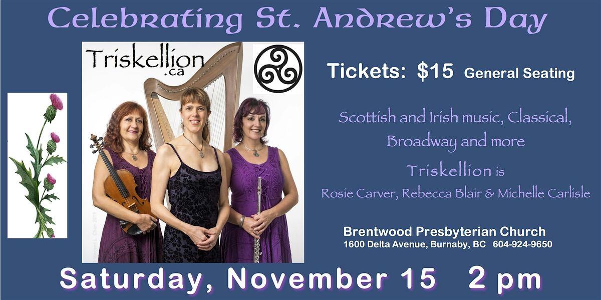 St. Andrew's Afternoon Concert  with Triskellion, 15 November | Event in Burnaby | AllEvents