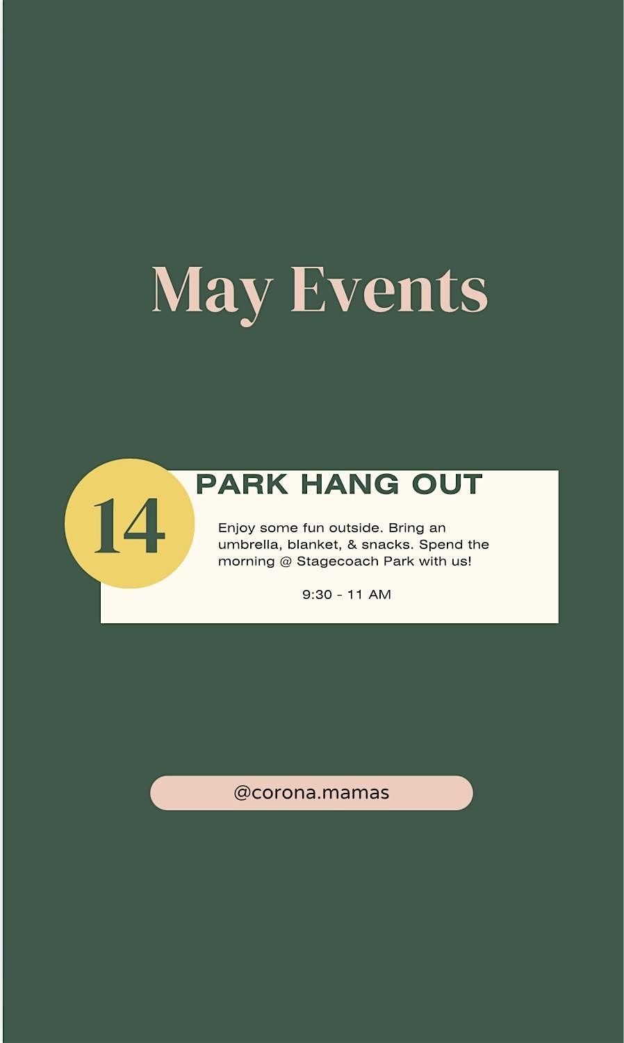 Corona Mamas Park Play/Meet up, 14 May | Event in Corona | AllEvents