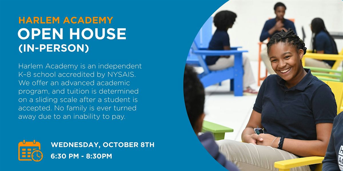 Harlem Academy Open House, 8 October | Event in New York | AllEvents
