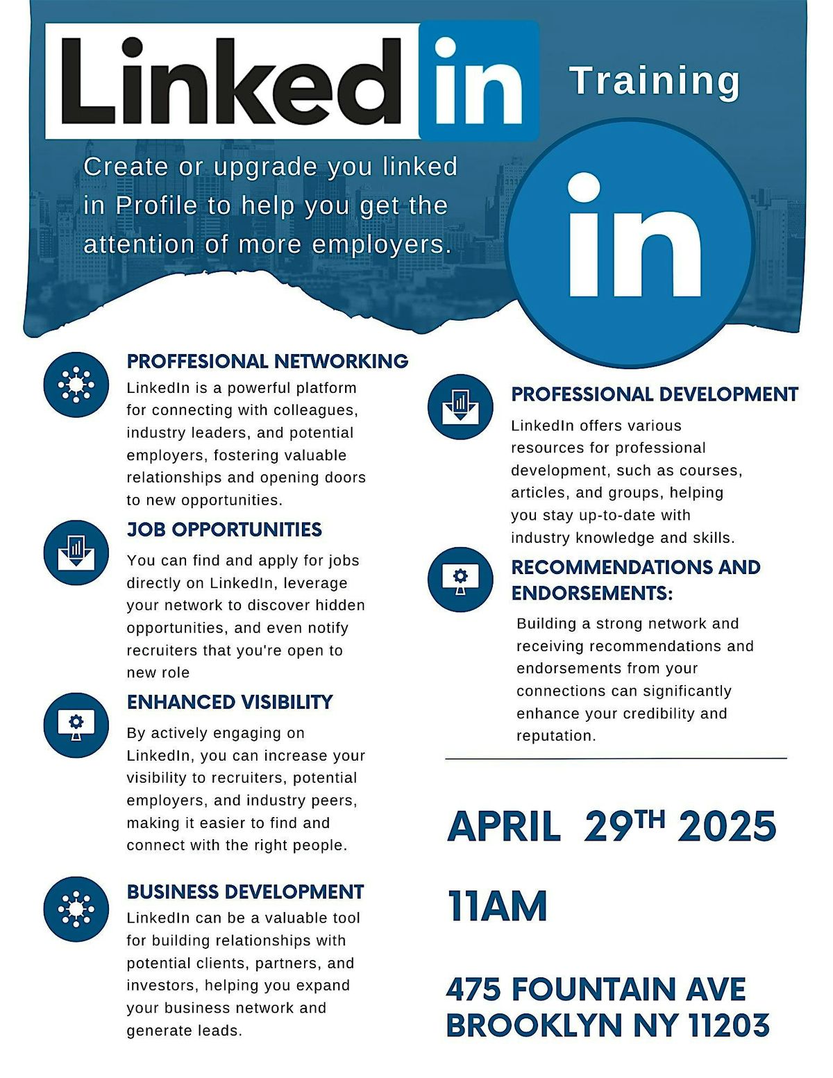 Linked in Training Workshop, 27 May | Event in Brooklyn | AllEvents