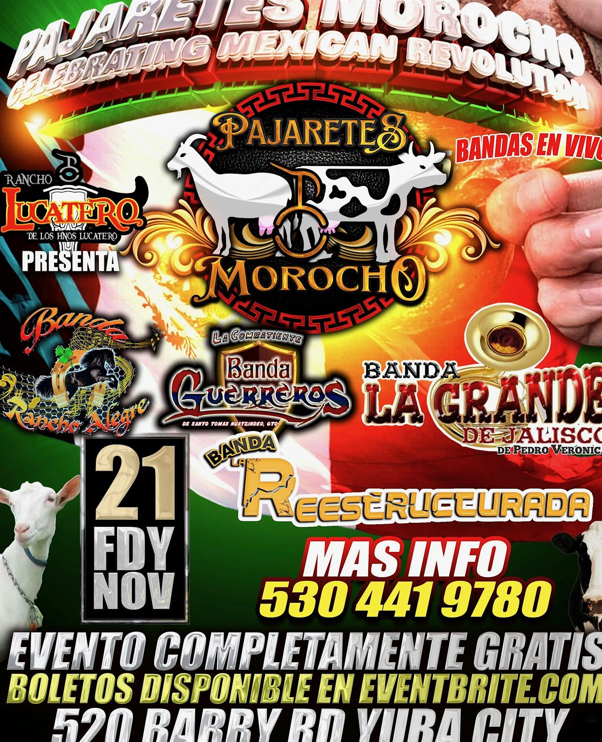 PAJARETES MOROCHO, 21 November | Event in Yuba City | AllEvents