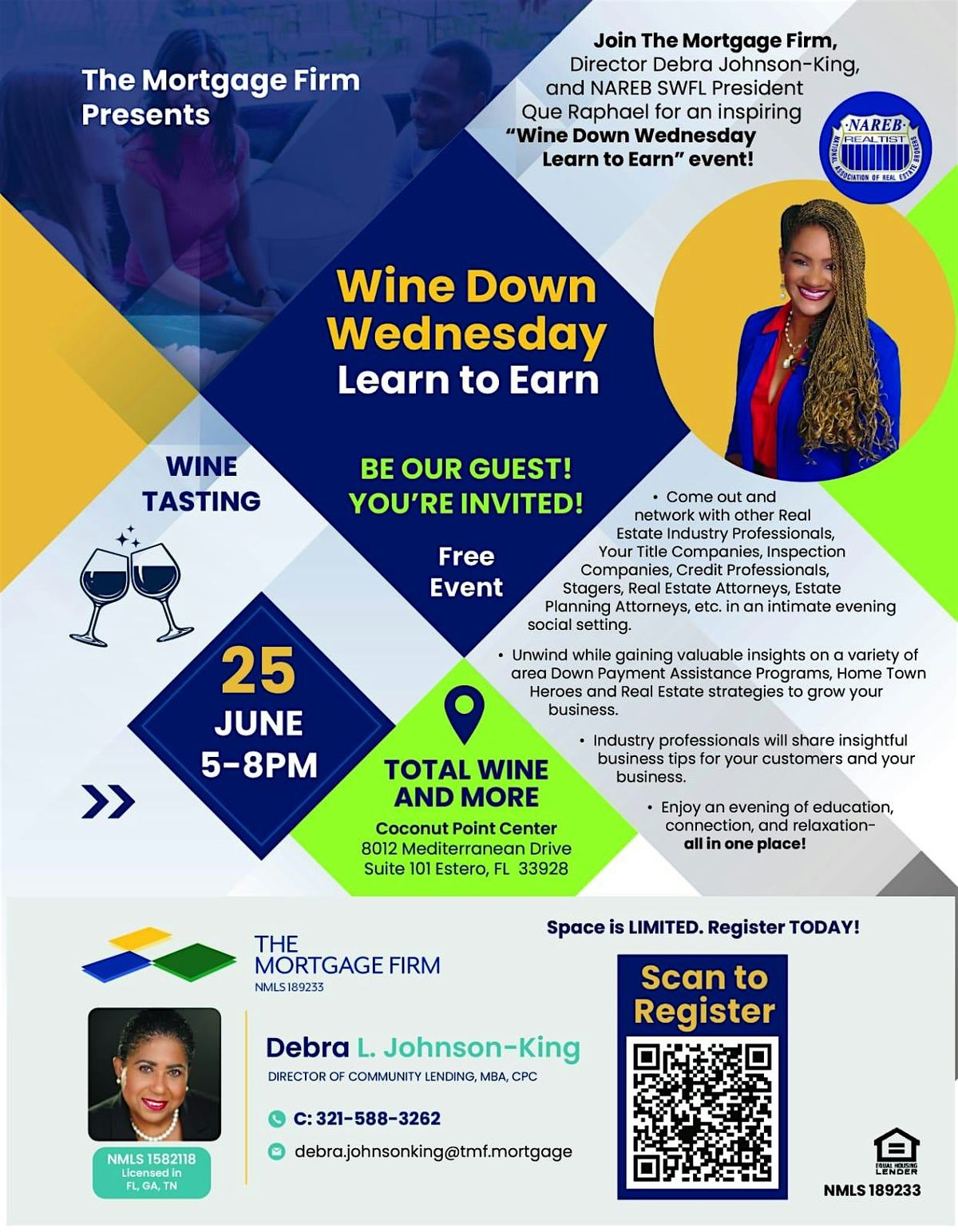 WINE DOWN WEDNESDAY- LEARN TO EARN-  REAL ESTATE PROFESSIONAL NETWORKING, 25 June | Event in Estero | AllEvents
