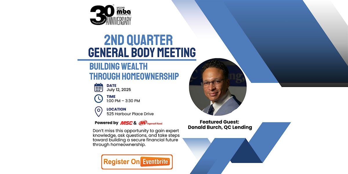NBMBAA Charlotte Presents: Building Wealth Through Homeownership, 12 July | Event in Davidson | AllEvents