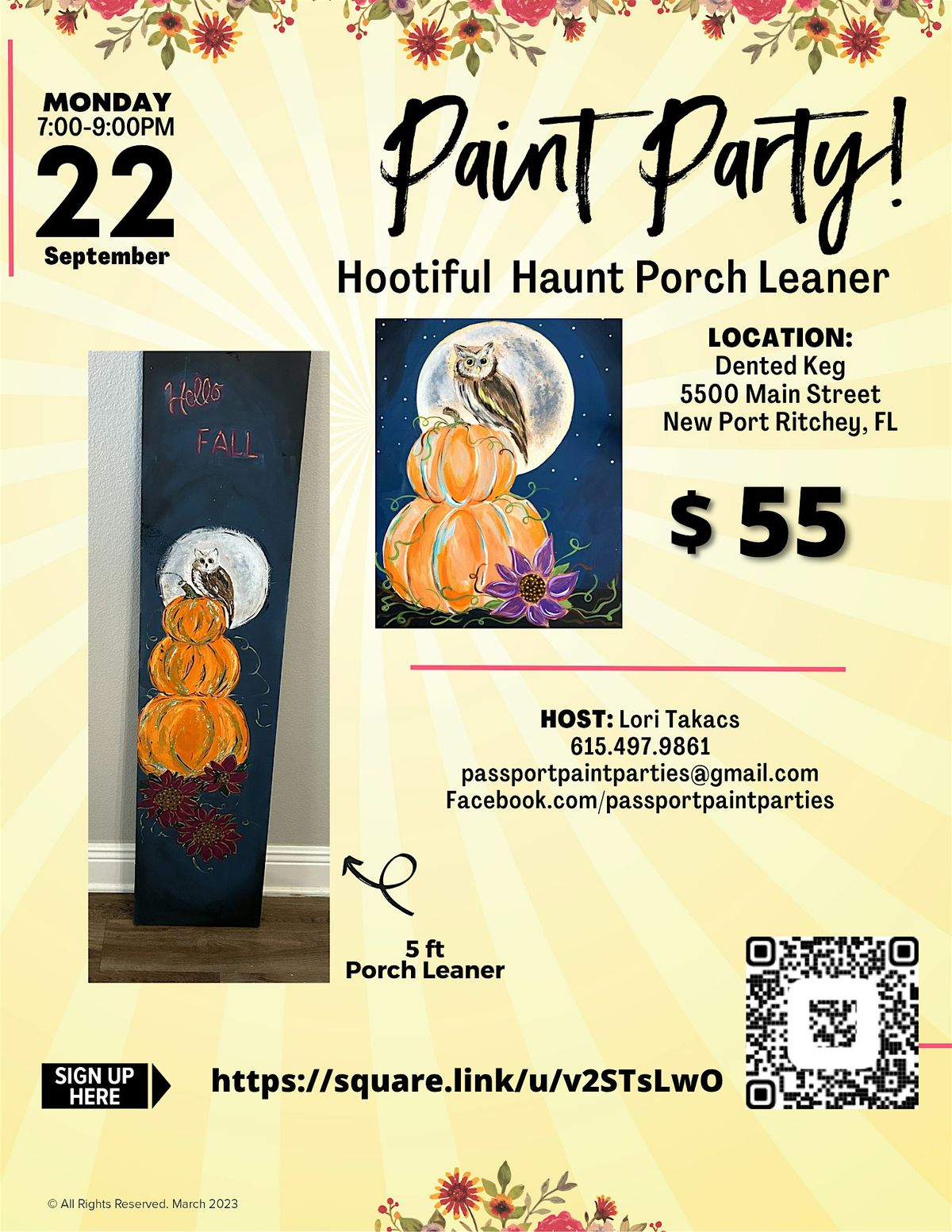 9.22.25 Hootiful Harvest Porch Leaner at Dented Keg, 22 September | Event in New Port Richey | AllEvents