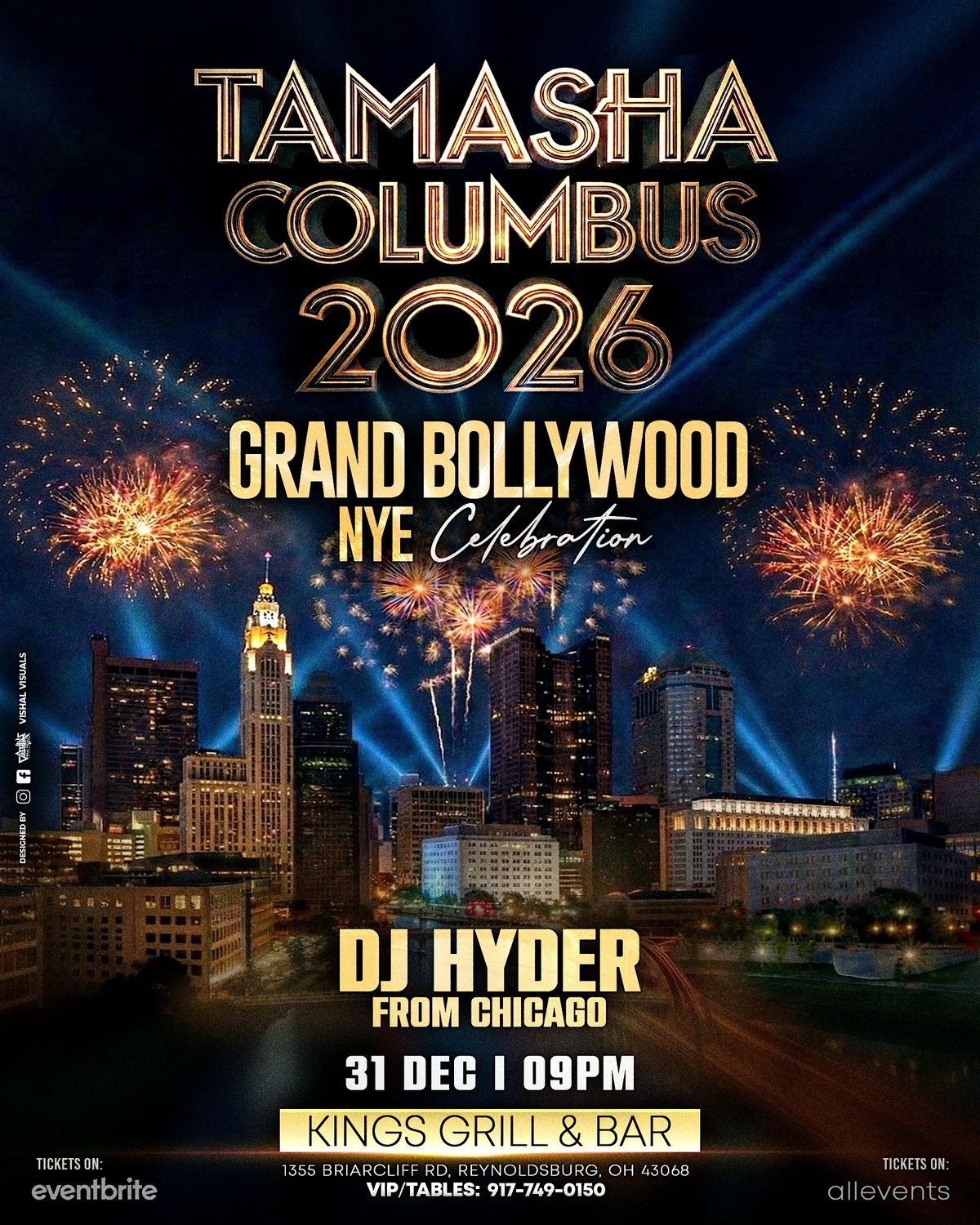 COLUMBUS BOLLYWOOD NYE 2026 @KING BAR & GRILL, 31 December | Event in Reynoldsburg | AllEvents