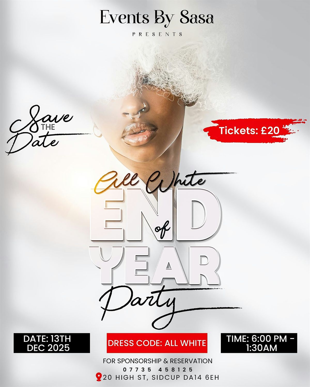 ALL WHITE END OF YEAR PARTY, 13 December | Event in Sidcup | AllEvents