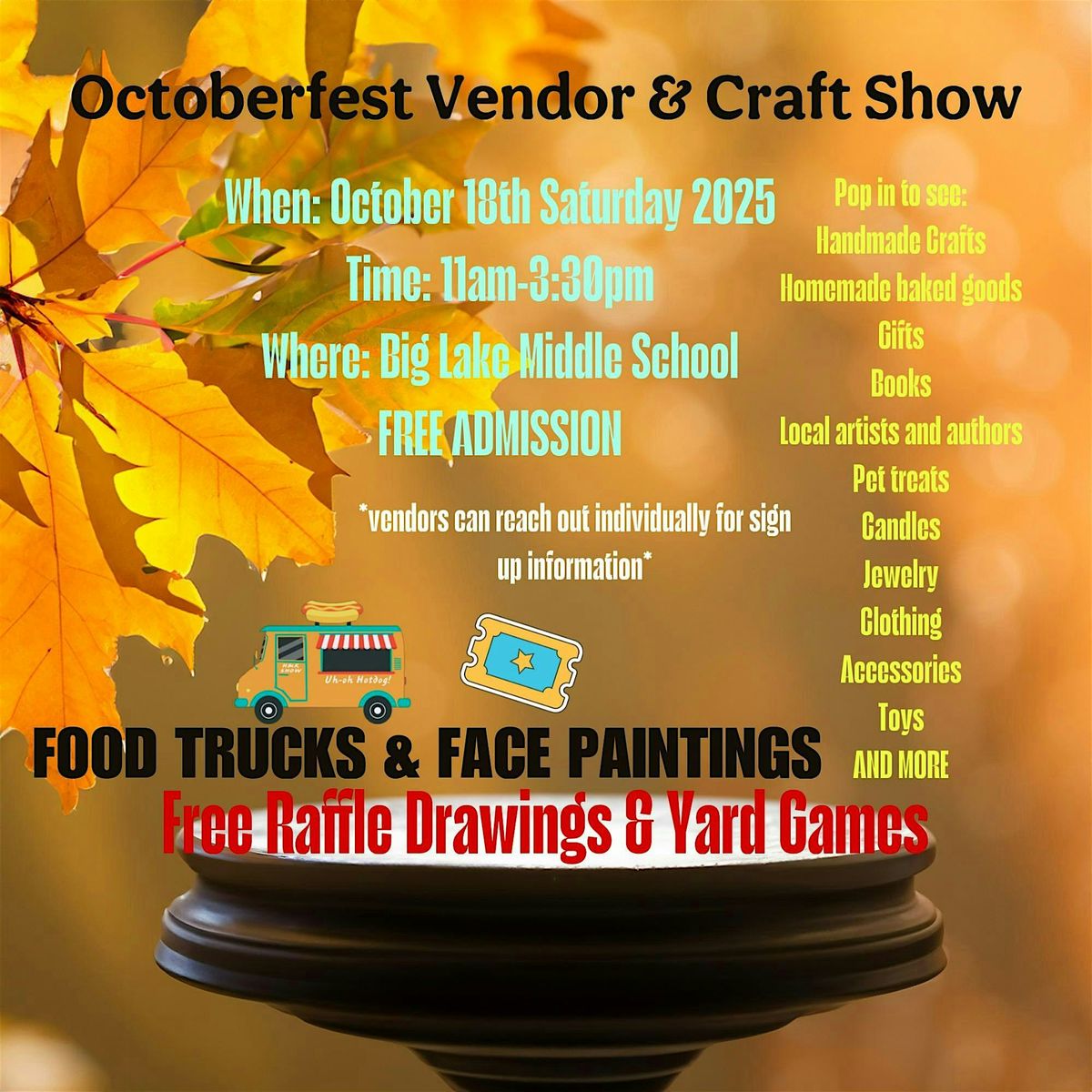 Octoberfest Vendor & Craft Show, 18 October | Event in Big Lake | AllEvents