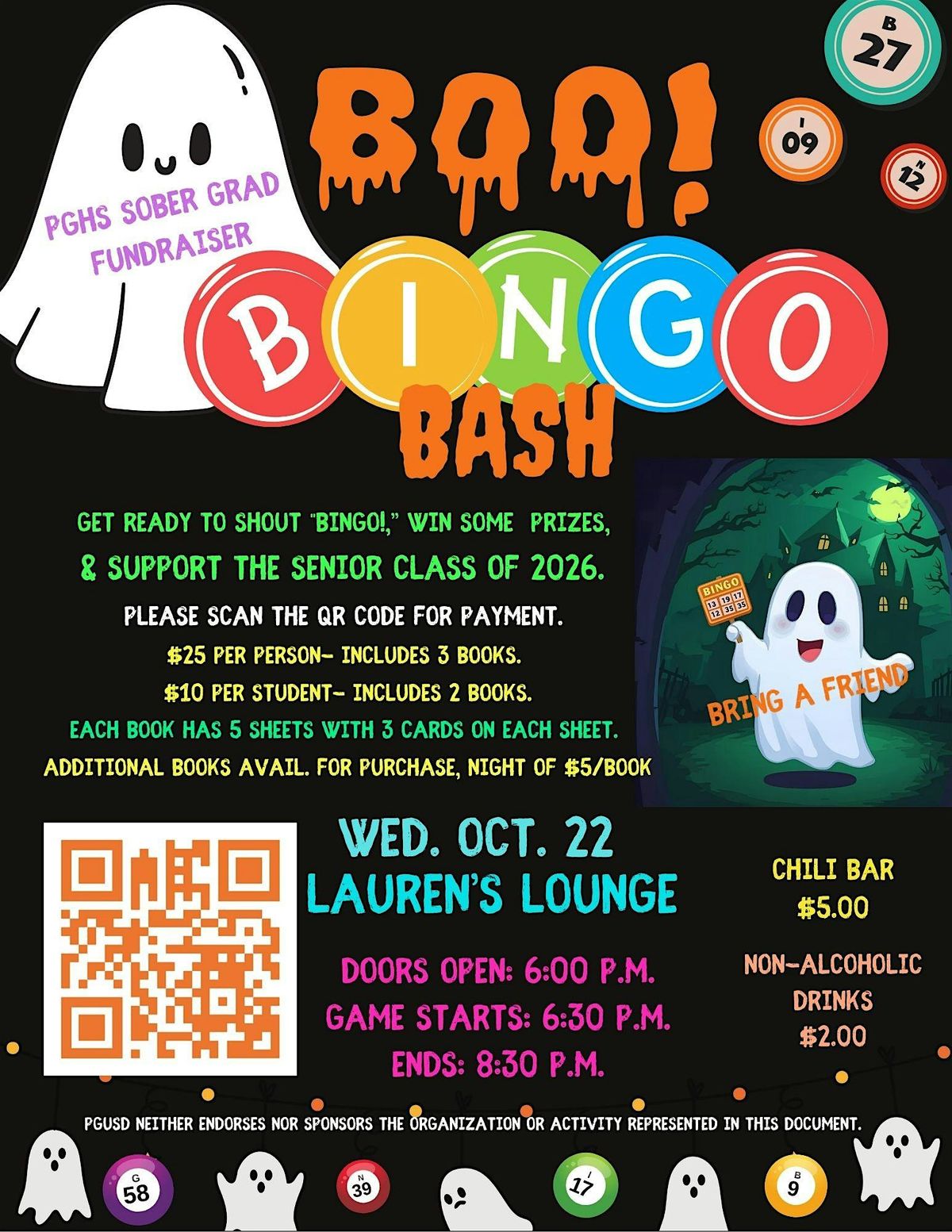 BOO Bingo Bash! - A PGHS Sober Grad Fundraiser!, 22 October | Event in Pacific Grove | AllEvents
