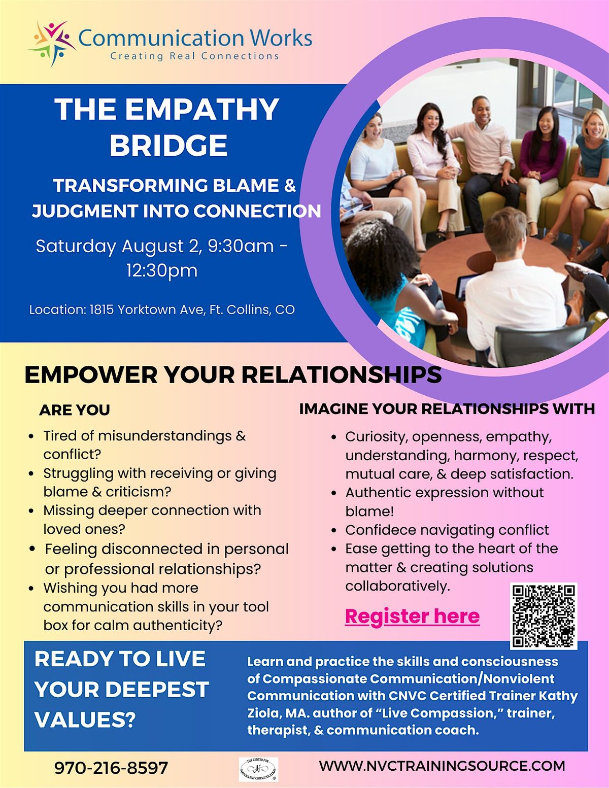 The Empathy Bridge: Transforming Blame & Judgment into Connection, 2 August | Event in Fort Collins | AllEvents